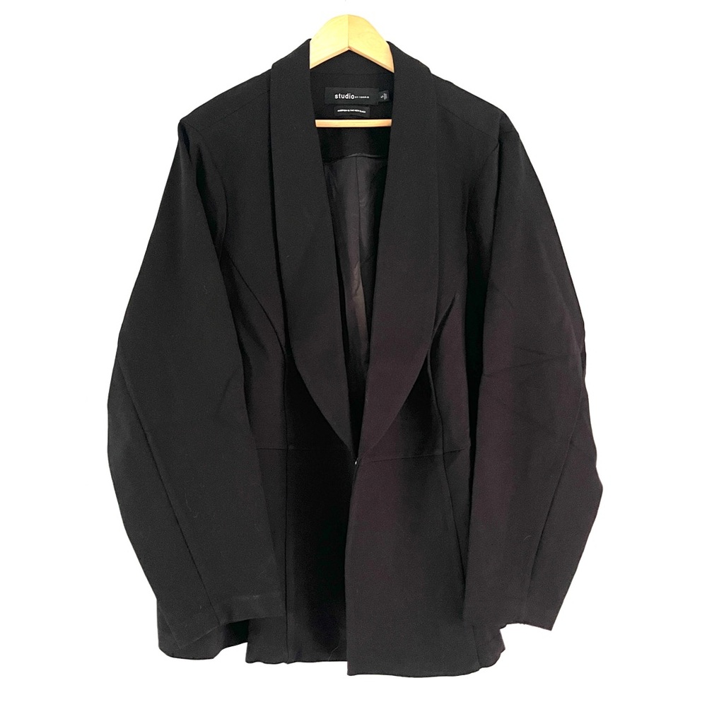 Studio by Torrid Uptown Peplum Blazer Black Size 5 Ponte Stretch Career Jacket